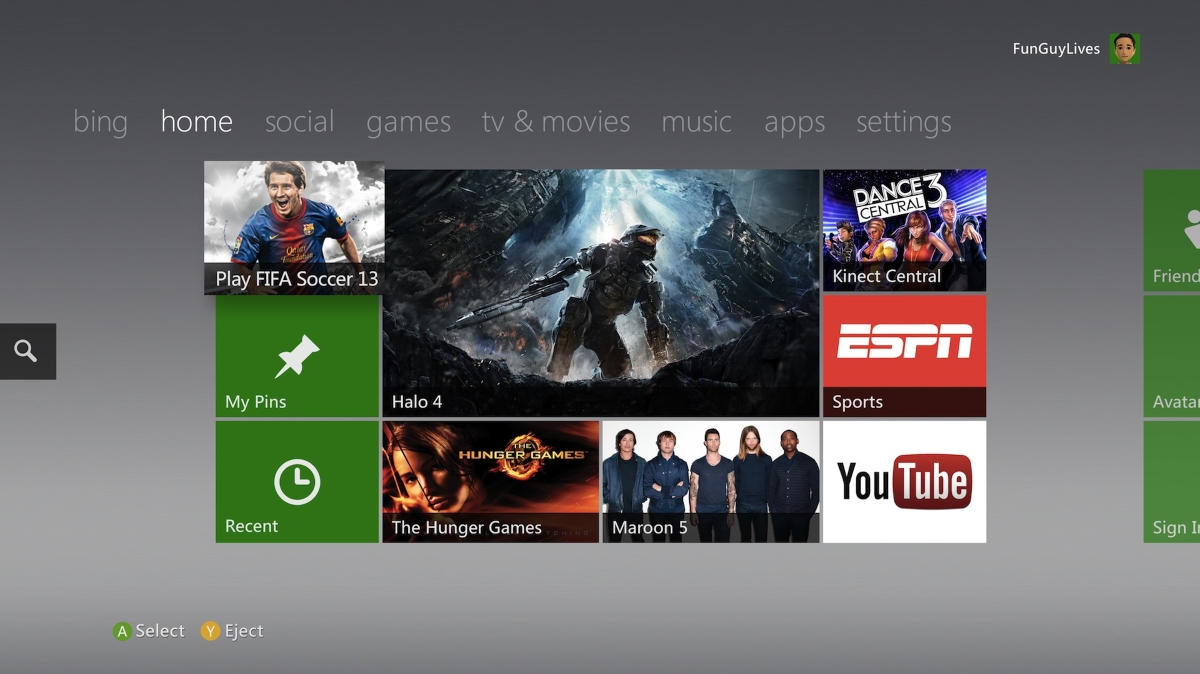 Current Xbox 360 Dashboard